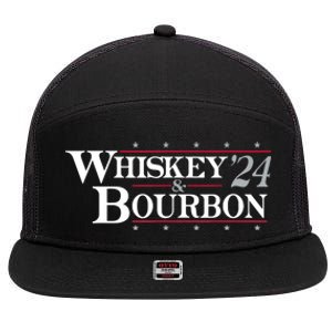 Whiskey 24 And Bourbon 7 Panel Mesh Trucker Snapback Hat