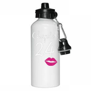 Women 24th Birthday Gift Chapter 24 Years Old 24th Bday Aluminum Water Bottle