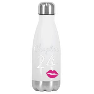 Women 24th Birthday Gift Chapter 24 Years Old 24th Bday Stainless Steel Insulated Water Bottle