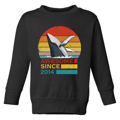 Whale 2014 Birthday Funny Vintage Whale Retro Sunset Toddler Sweatshirt