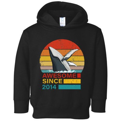 Whale 2014 Birthday Funny Vintage Whale Retro Sunset Toddler Hoodie