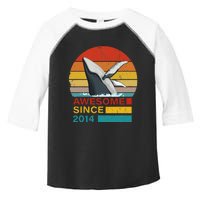 Whale 2014 Birthday Funny Vintage Whale Retro Sunset Toddler Fine Jersey T-Shirt