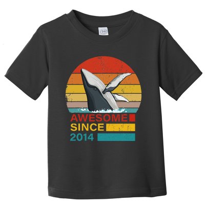 Whale 2014 Birthday Funny Vintage Whale Retro Sunset Toddler T-Shirt