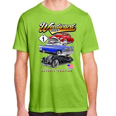 Woodward 2024 Classic Cruise Detroit To Pontiac Trio Of Cars Adult ChromaSoft Performance T-Shirt