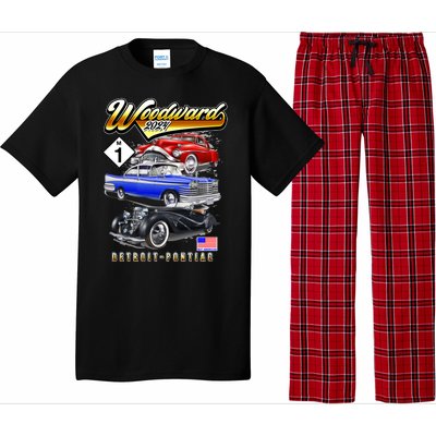 Woodward 2024 Classic Cruise Detroit To Pontiac Trio Of Cars Pajama Set