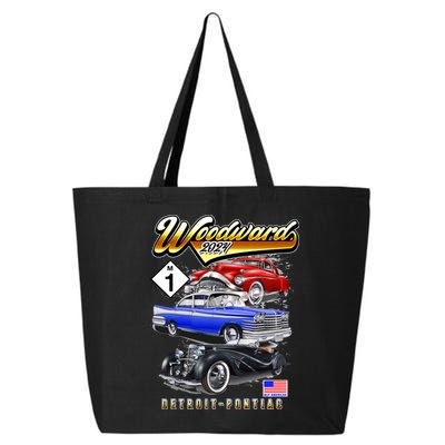 Woodward 2024 Classic Cruise Detroit To Pontiac Trio Of Cars 25L Jumbo Tote
