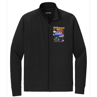 Woodward 2024 Classic Cruise Detroit To Pontiac Trio Of Cars Stretch Full-Zip Cadet Jacket