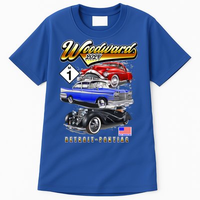 Woodward 2024 Classic Cruise Detroit To Pontiac Trio Of Cars Tall T-Shirt