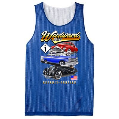 Woodward 2024 Classic Cruise Detroit To Pontiac Trio Of Cars Mesh Reversible Basketball Jersey Tank