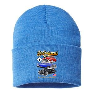 Woodward 2024 Classic Cruise Detroit To Pontiac Trio Of Cars Sustainable Knit Beanie