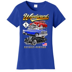 Woodward 2024 Classic Cruise Detroit To Pontiac Trio Of Cars Women's T-Shirt