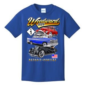 Woodward 2024 Classic Cruise Detroit To Pontiac Trio Of Cars Kids T-Shirt