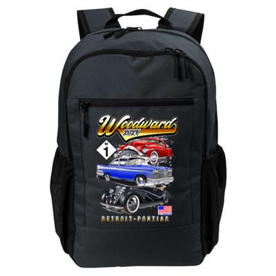 Woodward 2024 Classic Cruise Detroit To Pontiac Trio Of Cars Daily Commute Backpack