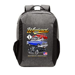 Woodward 2024 Classic Cruise Detroit To Pontiac Trio Of Cars Vector Backpack