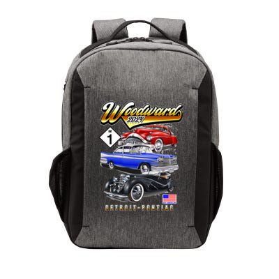 Woodward 2024 Classic Cruise Detroit To Pontiac Trio Of Cars Vector Backpack