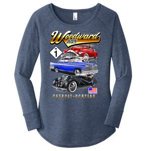 Woodward 2024 Classic Cruise Detroit To Pontiac Trio Of Cars Women's Perfect Tri Tunic Long Sleeve Shirt