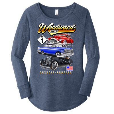 Woodward 2024 Classic Cruise Detroit To Pontiac Trio Of Cars Women's Perfect Tri Tunic Long Sleeve Shirt