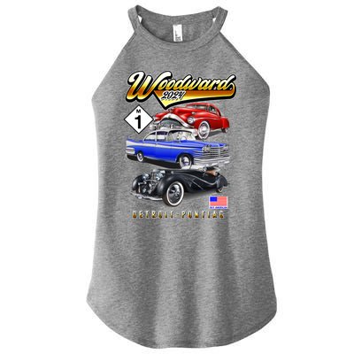 Woodward 2024 Classic Cruise Detroit To Pontiac Trio Of Cars Women's Perfect Tri Rocker Tank