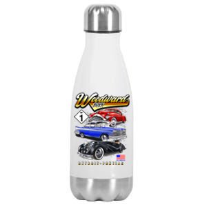 Woodward 2024 Classic Cruise Detroit To Pontiac Trio Of Cars Stainless Steel Insulated Water Bottle