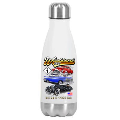 Woodward 2024 Classic Cruise Detroit To Pontiac Trio Of Cars Stainless Steel Insulated Water Bottle