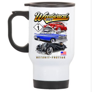 Woodward 2024 Classic Cruise Detroit To Pontiac Trio Of Cars Stainless Steel Travel Mug