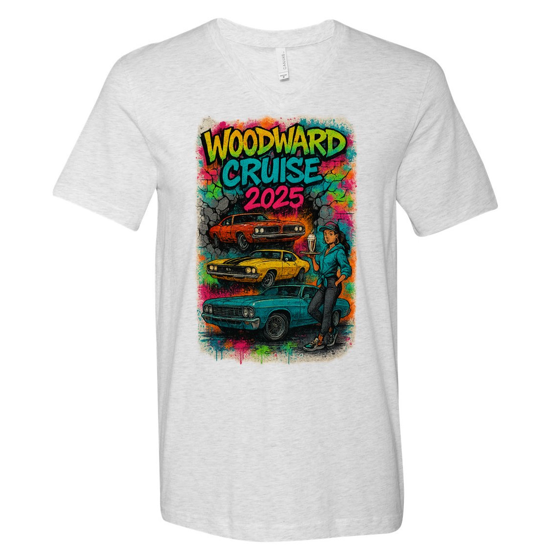 Woodward 2025 Graffiti Style V-Neck T-Shirt
