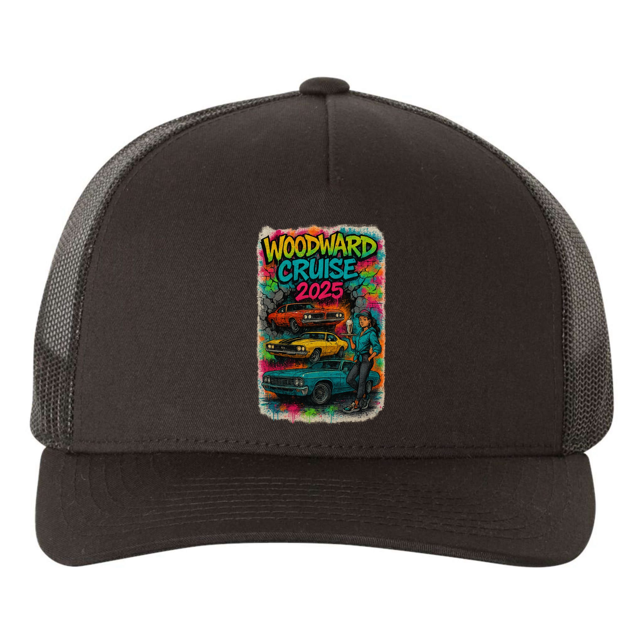 Woodward 2025 Graffiti Style Yupoong Adult 5-Panel Trucker Hat