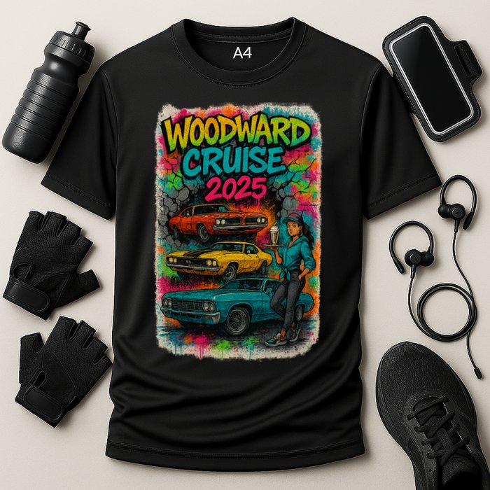Woodward 2025 Graffiti Style Cooling Performance Crew T-Shirt