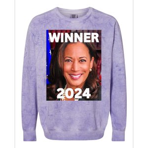 Winner 2024 Madam President Kamala Harris Finish The Job Colorblast Crewneck Sweatshirt