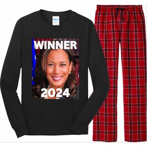 Winner 2024 Madam President Kamala Harris Finish The Job Long Sleeve Pajama Set