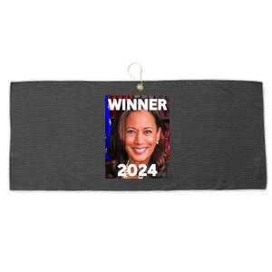 Winner 2024 Madam President Kamala Harris Finish The Job Large Microfiber Waffle Golf Towel