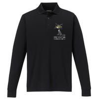 Waltz 2024 Mind Your Own Damn Business Cat Lady Funny Performance Long Sleeve Polo