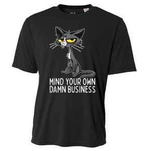 Waltz 2024 Mind Your Own Damn Business Cat Lady Funny Cooling Performance Crew T-Shirt