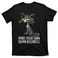 Waltz 2024 Mind Your Own Damn Business Cat Lady Funny T-Shirt