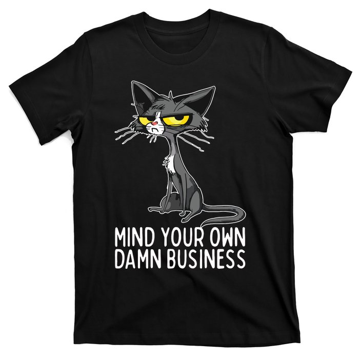 Waltz 2024 Mind Your Own Damn Business Cat Lady Funny T-Shirt