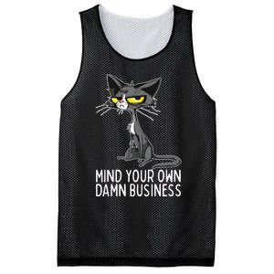 Waltz 2024 Mind Your Own Damn Business Cat Lady Funny Mesh Reversible Basketball Jersey Tank