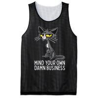 Waltz 2024 Mind Your Own Damn Business Cat Lady Funny Mesh Reversible Basketball Jersey Tank