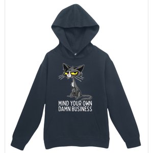 Waltz 2024 Mind Your Own Damn Business Cat Lady Funny Urban Pullover Hoodie