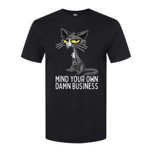 Waltz 2024 Mind Your Own Damn Business Cat Lady Funny Softstyle CVC T-Shirt