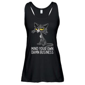 Waltz 2024 Mind Your Own Damn Business Cat Lady Funny Ladies Essential Flowy Tank