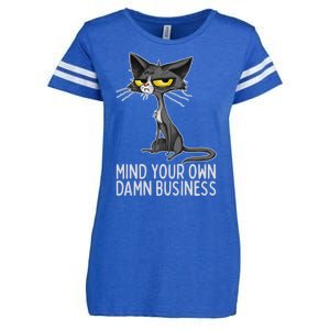 Waltz 2024 Mind Your Own Damn Business Cat Lady Funny Enza Ladies Jersey Football T-Shirt