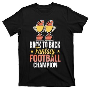 Winner 2 Times Back To Back Fantasy Football Champion T-Shirt