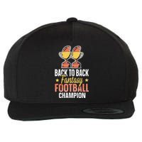 Winner 2 Times Back To Back Fantasy Football Champion Wool Snapback Cap