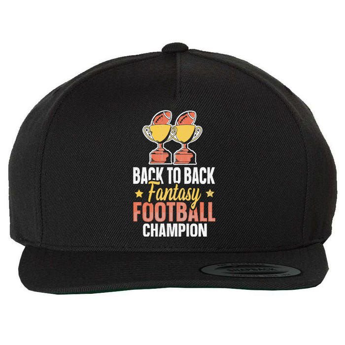 Winner 2 Times Back To Back Fantasy Football Champion Wool Snapback Cap