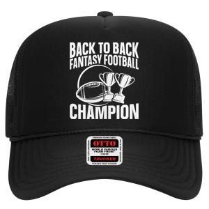 Winner 2 Times Back To Back Fantasy Football Champion High Crown Mesh Back Trucker Hat