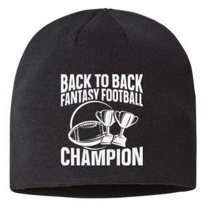 Winner 2 Times Back To Back Fantasy Football Champion Sustainable Beanie