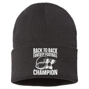 Winner 2 Times Back To Back Fantasy Football Champion Sustainable Knit Beanie