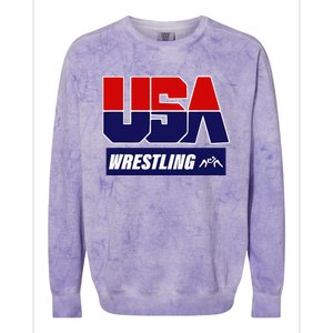 Wrestling 2024 Usa Team Colorblast Crewneck Sweatshirt