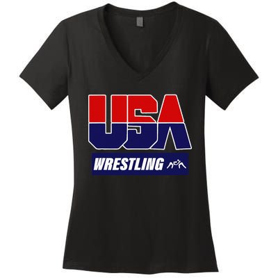 Wrestling 2024 Usa Team Women's V-Neck T-Shirt