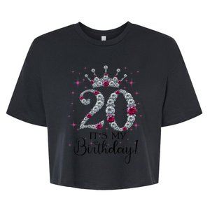 Wo 20 years old It's my Birthday Wo 20th Birthday Funny gift Bella+Canvas Jersey Crop Tee